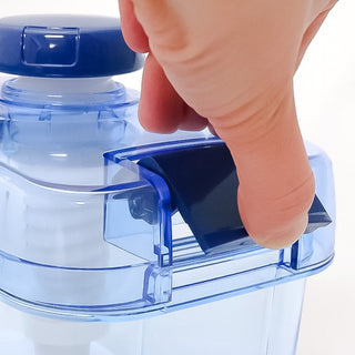 Instant Pickle Maker Vegetable Press Tsukemono Container Rectangle Made in Japan BPA Free (Blue)