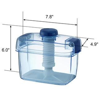 Instant Pickle Maker Vegetable Press Tsukemono Container Rectangle Made in Japan BPA Free (Blue)