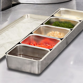 TIKUSAN Stainless Seasoning Container Yakumi Pan Spice Storage Box Tray with Lid Medium Size Made in Japan (4 Containers)