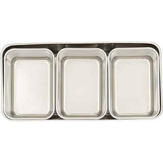 TIKUSAN Stainless Seasoning Container Yakumi Pan Spice Storage Box Tray with Lid Medium Size Made in Japan (3 Containers)