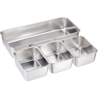 TIKUSAN Stainless Seasoning Container Yakumi Pan Spice Storage Box Tray with Lid Medium Size Made in Japan (3 Containers)