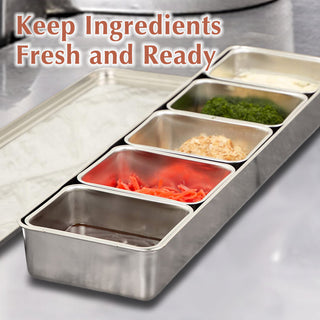 TIKUSAN Stainless Steel Seasoning Container Yakumi Pan Spice Storage Box Tray with Lid Medium Size Made in Japan (2 Containers)