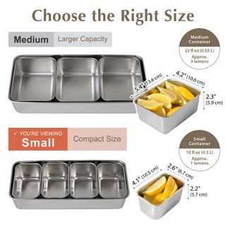 TIKUSAN Stainless Steel Seasoning Container Yakumi Pan Spice Storage Box Tray with Lid Made in Japan 00 Size (6 Containers)