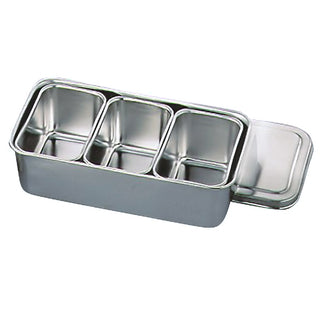 TIKUSAN Stainless Steel Seasoning Container Yakumi Pan Spice Storage Box Tray with Lid Made in Japan 00 Size (3 Containers)
