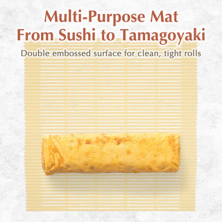 TIKUSAN Non Stick Sushi Rolling Mat with Double Embossed Surface Made in Japan Japanese Plastic Makisu for Sushi Maki California Rolls Tamagoyaki and Vegetable Draining