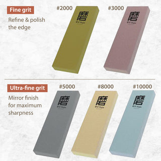 TIKUSAN SAMURAI Ceramic Whetstone Majin Made in Japan Japanese Knife Sharpening Stone with Base for Kitchen and Professional Use