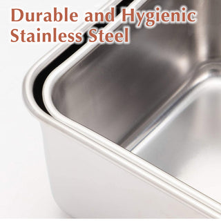 TIKUSAN Stainless Steel Seasoning Container Yakumi Pan Spice Storage Box Tray with Hinged Transparent Lid Made in Japan (4 Containers)