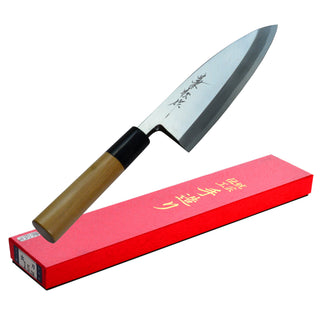 TIKUSAN Japanese Yasuki Carbon Steel No.3 Deba Knife Single Bevel Made in Japan