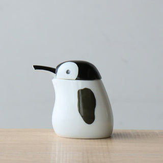 TIKUSAN Japanese Arita Ware Porcelain Soy Sauce Dispenser Drip-Reducing Spout Made in Japan Penguin