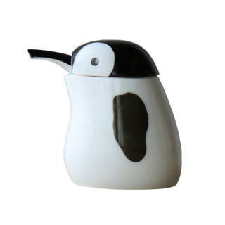 TIKUSAN Japanese Arita Ware Porcelain Soy Sauce Dispenser Drip-Reducing Spout Made in Japan Penguin