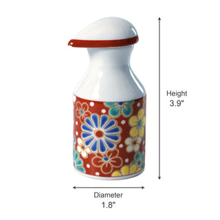 Japanese Kutani Ware Porcelain Soy Sauce Dispenser Drip-Reducing Spout Made in Japan