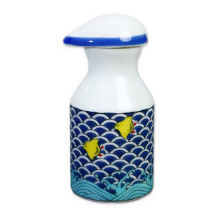 Japanese Kutani Ware Porcelain Soy Sauce Dispenser Drip-Reducing Spout Made in Japan
