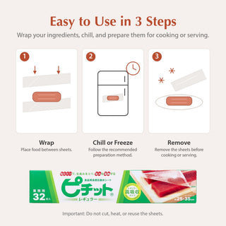 Pichit Fish Dehydration Sheet Regular 32 Sheets Moisture Control Sheet for Fish and Meat Preparation Freezing Thawing Drying Made in Japan