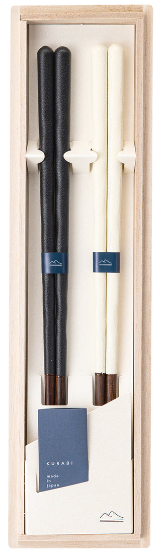 Japanese Wooden Chopsticks Gift Set KURABI Kuroyuzu Hakuyu