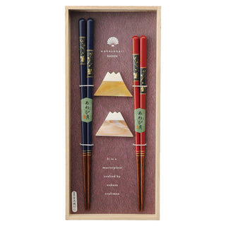 Wakasa Nuri Chopsticks & Shell Rest Gift Set Usagi Chirashi
