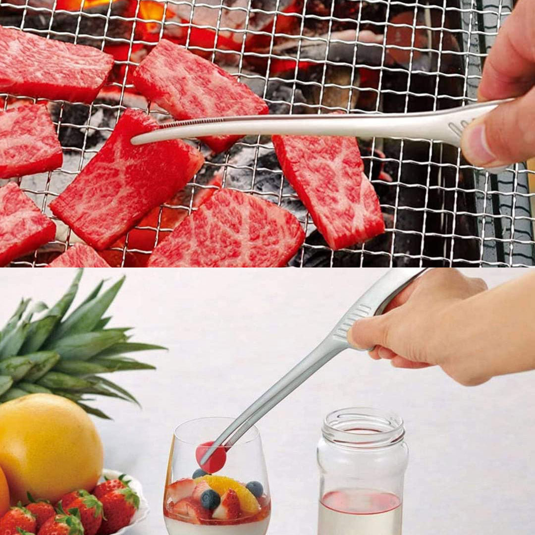 Todai Stainless Steel Yakiniku BBQ Clever Tongs 240mm by Japanese Taste