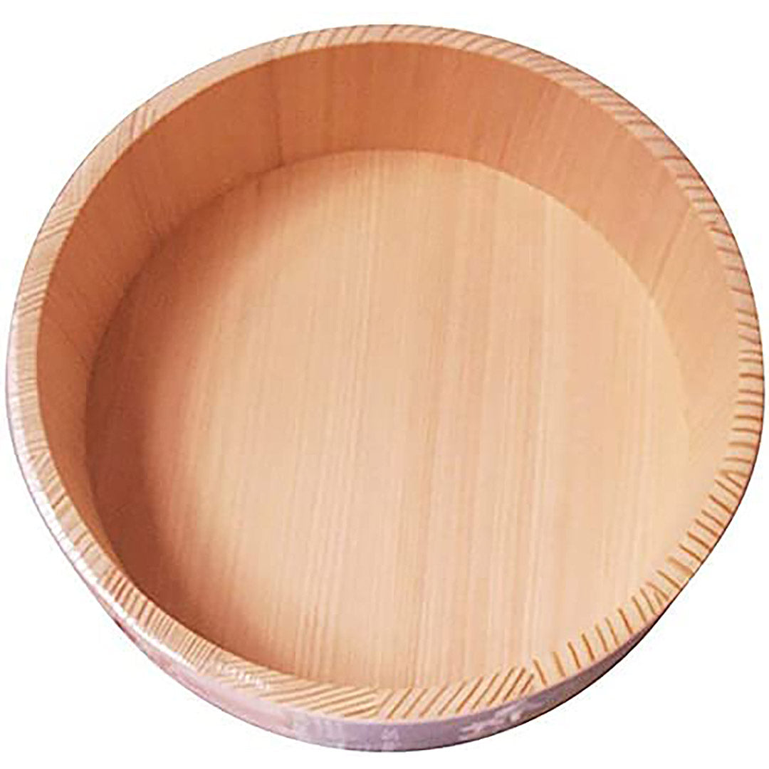 TIKUSAN Wooden Hangiri Sushi Oke Rice Mixing Tub Copper Band