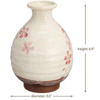 TIKUSAN Ceramic Japanese Sake Set Sakura Mino Ware