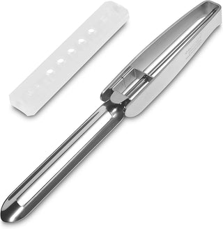 Seki Japan Long Vegetable Peeler, stainless steel blade with plasctic safety cover